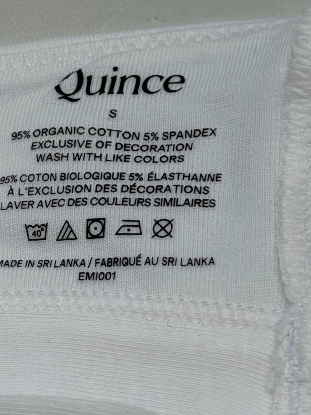 NWOT QUINCE Pack Of 2 Organic Cotton Scoop Bralette Small Soft White 0330 - Picture 7 of 9